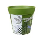 Hum Flowerpots, 22cm, Various Patterns Colours and Sizes, Indoor/Outdoor Plastic Plant Pot, Green Dragonflies