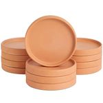 Okuna Outpost 12 Pack Small Terra Cotta Plant Saucer for Flowers, Plant Trays for Pots with Drainage, Round Clay Plates for Indoor, Outdoor Plants, Prevents Excess Moisture and Spills (4.5 Inches)