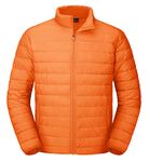 MAGCOMSEN Puffer Jacket Men Packable Down Jacket Lightweight Winter Coats Waterproof Insulated Jacket Orange S