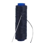 Shelver Waxed Thread, Strong Thread for Leather, Upholstery, Shoe, Bag, incl. Needle (Colour: Black)