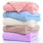 MOMISY Polyester Baby Wash Cloth Face Towel Handkerchief For Baby New Born/Infants/Toddlers-Assorted Colours (5)