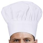 Ulife Mall Chef’s Hat Adult Adjustable Elastic Baker Kitchen Catering Cooking Chef Cap Comfortable Kitchen Uniform Cap, White/Unisex