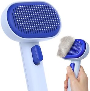 Aumuca Pet Coat Care for Horse Dog Cat, Cat Brushes for Indoor Cats, Horses Grooming Deshedding Brush, Pet Massage Removes Loose Fur, Blue