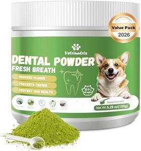 Vetriuntrix Dog Teeth Cleaning Powder, Dog Dental Powder for Tartar Remove & Plaque Off, Fresh Breath for Dogs with Natural Plant Blend, Enzymes and Probiotics, 150g