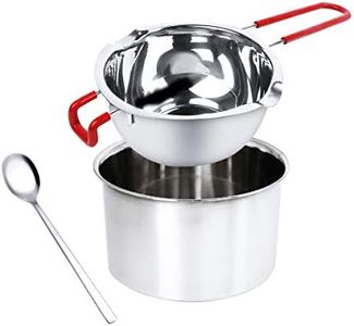 2 Pack Stainless Steel Double Boiler Pot Chocolate Melting Pot Soap Candle Candy Making Tool Kit Wax Melting Heat Proof Bowl for Melting Chocolate, Butter, Cheese, Caramel, Candy, Candle, Wax