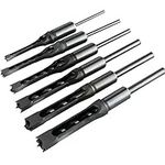 YaeTek Woodworker Square Hole Mortise Chisel Drill Bit Tool Set Kit for Wood, Woodworking Hole Saw Mortising Chisel Drill Bit Set Attachment for Drill Press 1/4" 5/16" 3/8" 1/2" 9/16" 5/8"