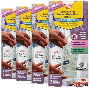 VALUE PACK 4 Twin Packs Demi-Diamond Moth Trap Refills - 3 Months of Treatment per Moth Box Refill - Natural and Effective Treatment against Moths