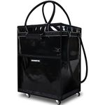 HOMESPON Foldable Shopping Trolley Bag on Wheels, Large Waterproof Reusable Grocery Tote, 5 Sturdy Handles Rolling Shopping Bag for Groceries, Laundry, Camping and Moving