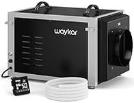 Waykar 158 Pints Commercial Dehumidifier for Crawl Spaces, Dual Duct HVAC Industrial Dehumidifier with Drain Hose for Whole House, Basements, 5 Years Warranty.