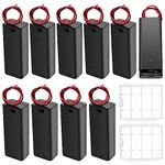 10 PCS 2 AAA Battery Holder, KUOQIY 2 x 1.5V AAA 3V Battery Holder Case with ON/Off Switch & Wire Leads & Cover, with 2 PCS Plastic Battery Storage Box & Screwdrivers & Screws