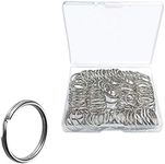 100 Pcs Split Ring, Small Key Rings Bulk Split Keychain Rings DIY Craft Metal Keychain Connector Accessories (18mm)
