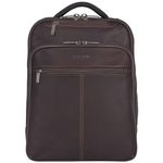 Kenneth Cole Reaction Manhattan Colombian Leather Slim 16" Laptop Checkpoint-Friendly Anti-Theft RFID Business Backpack, Brown