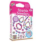 Galt Sparkle Jewellery - Childrens Necklace and Bracelet Making, Craft Kit for Kids - Fun Activity Pack with Colourful Beads and Stickers, Encourages Creativity and Motor Skills - Ages 5 Years Plus