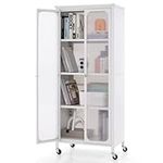 Giantex Glass Doors Storage Cabinet