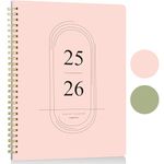 Monthly Planner 2025-2026, Simplified Monthly Calendar Planner, Organize Schedule for School, Office, Family, 7.3" × 9.5", Jan 2025 - Dec 2026 - Pink