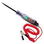 Circuit Tester, 3-90v Dc Car Truck Voltage Tester With LED Digital Test Light Retractable Spring Wire And Crocodile Clip, Battery Probe Pen for Automotive, Fuse, Wiring Circuit Checking