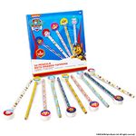 Paw Patrol 10 Pencils With Eraser Toppers- 10 Pencils with Eraser Toppers- 5 Different Designs With 2 Of Each! Pencil And Rubber Set- Children’s Pencils- Party Bag Fillers