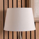 Tapered Cotton Lamp Shades for Table Lamps and Floor Lamps | Cone Modern Shades for Living Room | Contemporary Drum Light Shade Lampshades Only (White, 25cm Diameter)