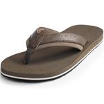 Mens Flip Flops Adults Thong Sandals for Beach/Pool with Comfy Arch Support Open Toe Summer Shoes Brown UK9