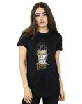 David Bowie Women's Aladdin Sane Gold Bolt Boyfriend Fit T-Shirt Black Small