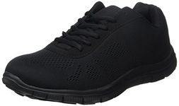 Get Fit Mens Mesh Running Trainers Athletic Walking Gym Shoes Sport Run - Black - 10