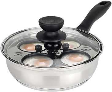 MARSKITOP Egg Poacher Pan Nonstick 4 Eggs, Poached Egg Pan Stainless Steel Poached Egg Cooker, Egg Poaching Pan PFOA Free, Poached Egg Maker with Nonstick Poached Egg Cups