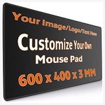 Custom Large Gaming Mouse Pad, Personalized Stitched Edges Mouse Mat with Your Image & Text, Office Desk Supplies 60x40cm