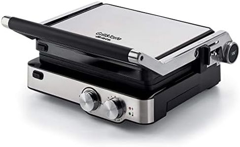 Ariete 1918 Grill & Taste - Griglia Elettrica - Piastre Antiaderenti removibili basculanti - apertura 180° - 5 Temperature - 2000 Watt - Acciaio Inox