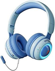 Xmenha Kids Headphones with Microphone for School - Wireless Boy Girls Noise Cancelling Ear Protection Bluetooth Headphones Foldable Children Volume Limiting for iPad Kindle Airplane Travel Tablet