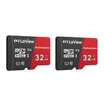 LaView 32GB Micro SD Card 2 Pack, Micro SDXC UHS-I Memory Card – 100MB/s,633X,U1,C10, Full HD Video V10, A1, FAT32, High Speed Flash TF Card P500 for Computer with Adapter/Phone/Tablet/PC
