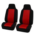 FH Group FB102RED102 Red Classic Cloth 3D Air Mesh Front Set Bucket Auto Seat Cover, Set of 2