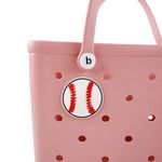 Vagocom White Baseball Charm Inserts Accessory for Bogg Bag and Simply Southern Tote,Sports Decorative Accessories for Customizing Your Bag