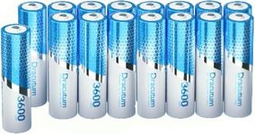 Dracutum 3600mWh Rechargeable Lithium AA Batteries, 16 Pack High Capacity 1.5V Constant AA Li-ion Rechargeable Batteries
