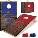 NZQXJXZ Cornhole Set Outdoor, 2-in-1 Collapse Cornhole Game with 6 Bean Bags & Carrying Bag for Backyard, Lawn, Beach, Camping Outdoor Game Set
