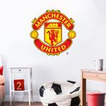 Beautiful Game Manchester United Football Club Official Crest Sticker + Man Utd Logo Decal Set Vinyl Poster Print Mural Art (60cm Width & Height)