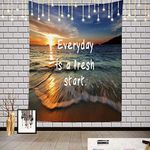 Batmerry Inspirational Quotes Beach Tapestry, Life is Good at The Beach I Picnic Mat Hippie Trippy Tapestry Wall Art Meditation Decor for Bedroom Living Room Dorm, 82.7 x 59.1 Inches, Tropical