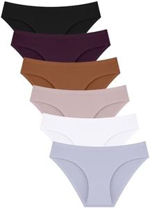 FINETOO 6 Pack Women’s Seamless Hipster Underwear No Show Panties Invisibles Briefs Soft Stretch Bikini Underwears XS-XXL(XS)