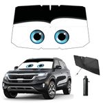 Coricha Windshield Sun Shade Umbrella for Car Front Window Car Sun Visor for Windshield Funny 2024 Car Summer Accessories Protect Car Interior from Sun UV Rays & Heat 57"*31"（Black eyes2024）