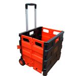 Dapetz ® Folding Boot Cart, Telescopic Handle Foldable Trolley Cart on Wheels, Folds Flat Capacity 25 KG, Portable Durable Trolley Shopping Grocery Crate Box