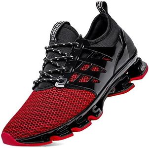 Weishan Mens Trail Shoes mesh Breathable Slip on Sneakers Outdoor Fashion Casual Walking Shoes red Size 6.5 (8066red39)