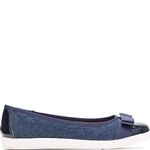 Hush Puppies Women's Faeth Slip On, Indigo Denim/Patent, 5.5 M US