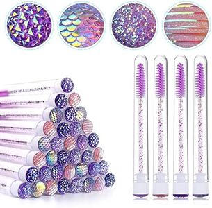 EBANKU 40PCS Violet Tube Mascara Vide, Diamant Tube De Cils Mascara Baguette Ensemble de tubes Avec Cils Baguette Maquillage Brosse Cils Brosse Conteneurs