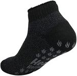 HEAT HOLDERS Thermal Ankle Non-Slip-Grip Slipper Socks Black-Charcoal Twist - Stay Warm and Cozy this Winter (6-11)