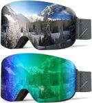 NSSIW Ski Goggles for Men Women Youth, OTG Snowboard Goggles/Snow Goggles with UV Protection and Anti Fog Over Glasses