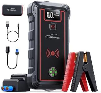 YABER Starthilfe Powerbank 3500A Spitzenstrom 23800mAh Auto Starthilfe mit 10W Wireless Charger(Für alle Benzinmotor/8,0L Dieselmotoren), Starthilfegerät mit LED Taschenlampe(4 Modi), LCD Bildschirm