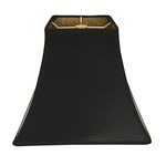 Royal Designs, Inc. Square Bell Hardback Parchment Lamp Shade, HB-628-16BLK/GL, Black/Gold, 8 x 16 x 12.5