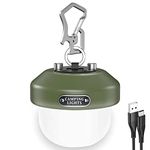 Camping Lantern, Wastou Camping Light USB Rechargeable Battery, Portable Bright Tent Lamp 6 Light Modes LED Light Waterproof, 150 Lumen, for Camp, Emergency, Power Cuts (Green)