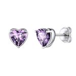 ChicSilver Purple Earrings for Women Heart Earrings February Birthstone Amethyst Earrings Earrings hypoallergenic Mother's Day Gifts for Mom