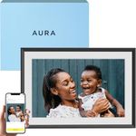 Aura Carver Mat WiFi Digital Picture Frame, 10.1”, Add Photos with Aura App, Free Unlimited Storage - Easy to Use - Plays Videos - The Best Digital Photo Frame - Gravel with White Mat