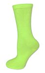 Solid Color Calf High Tube Socks with No Stripes (Neon Green)